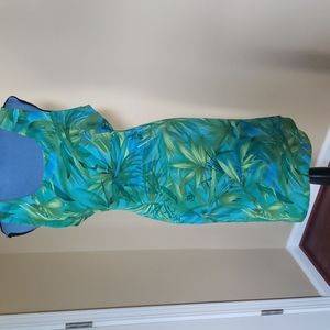 NWT Gorgeous Green & Blue Floral Midi Dress